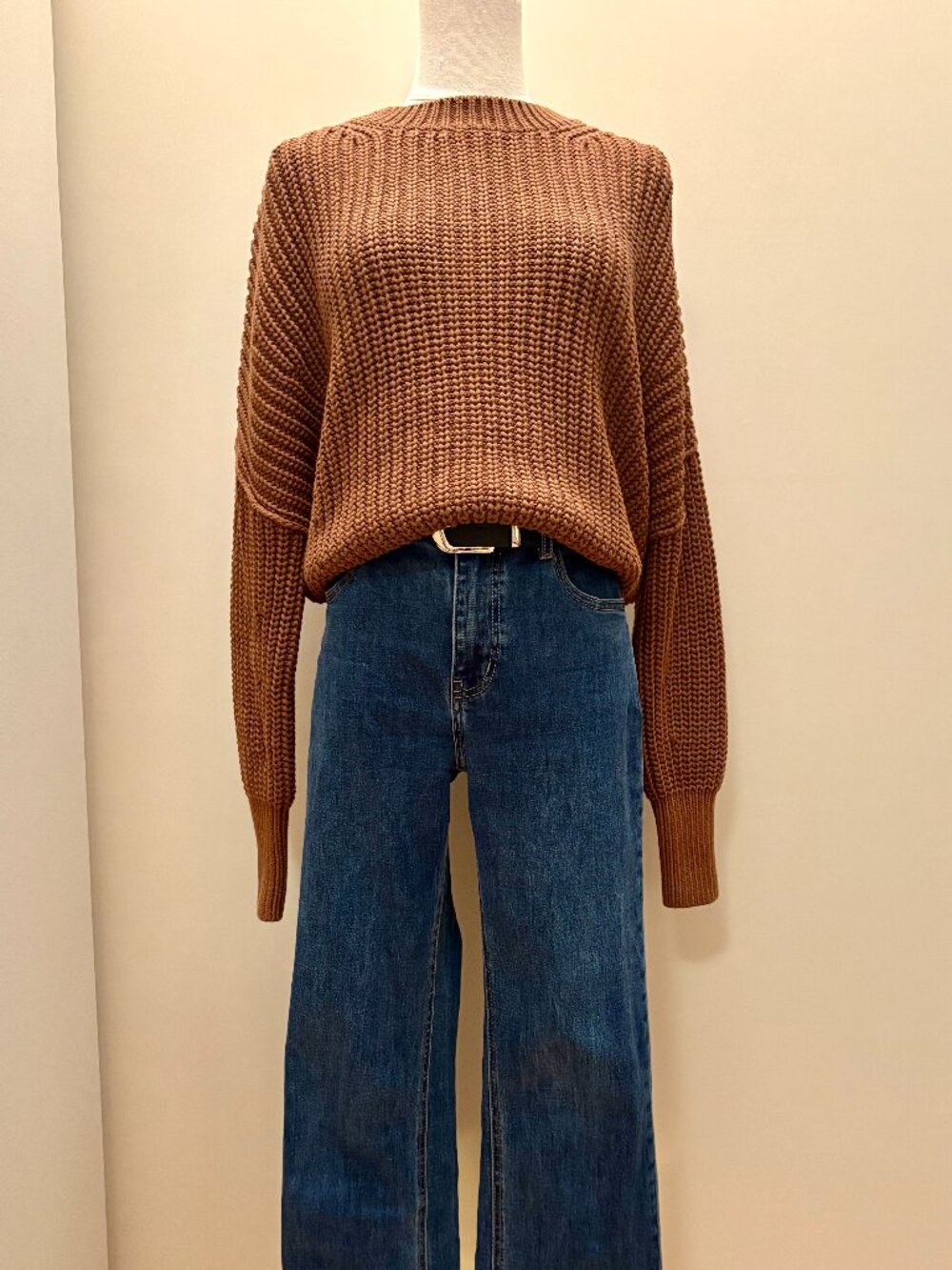 Chunky Cotton Crew-Neck Sweater